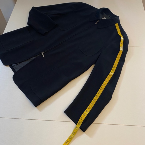 Armani Collezioni Y2K Vintage Jacket 2-Way Zipper Blouson Black Size 42R - Picture 14 of 16